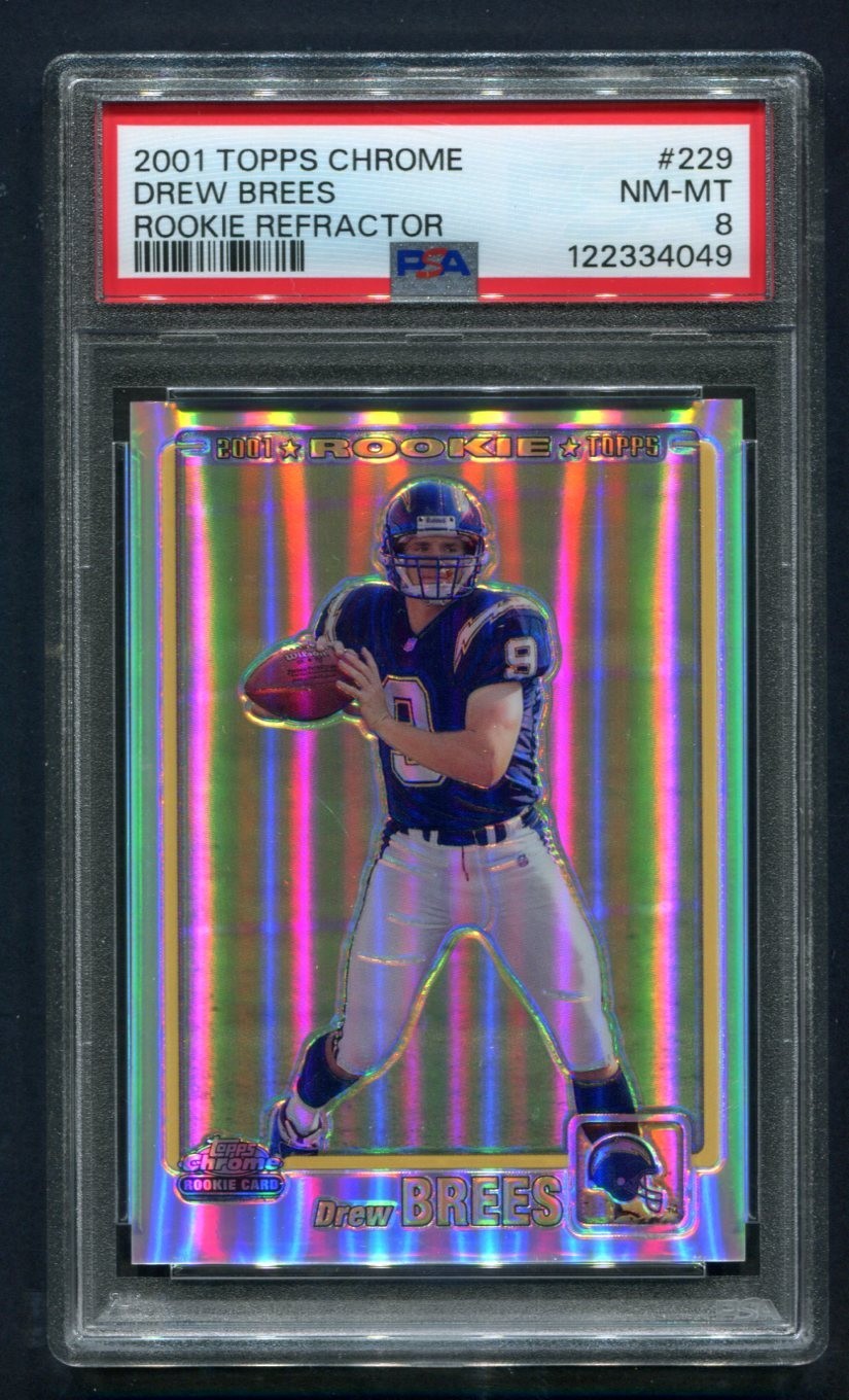 2001 Topps Chrome Drew Brees Refractor RC 361/999 PSA 8 NM-MT