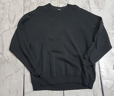 Jerzees Vintage 90s Sweatshirt Black Blank Crewneck Made In USA Mens 2XL