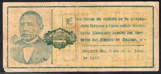 1915 Mexico 5 Pesos State of Oaxaca
