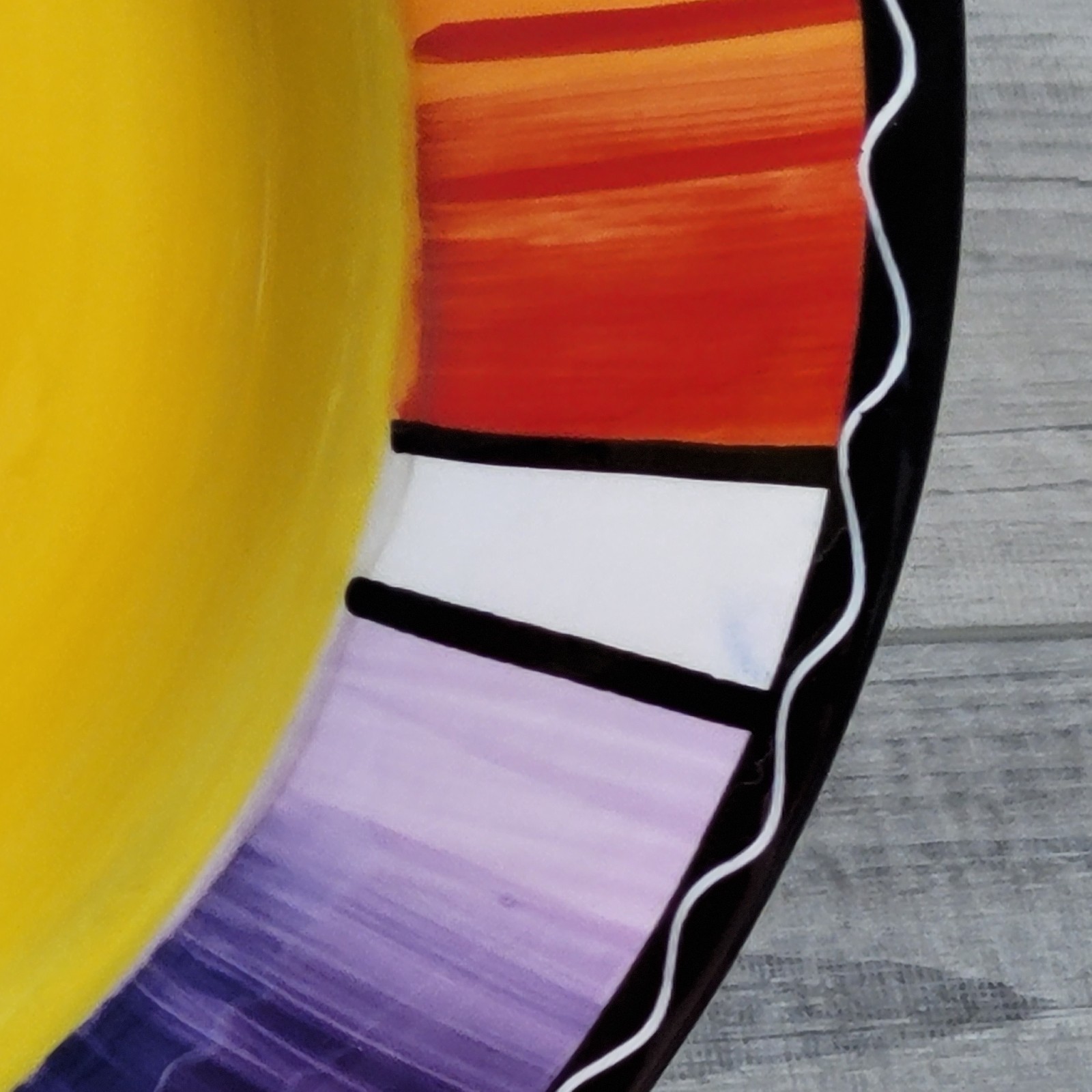 3-Certified International Colorful Serape Dinner Plates 11.5" Art by Nancy Green