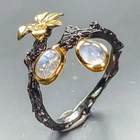 Fine art ring Natural Opal Ring 925 Sterling Silver Size 8 /R459703