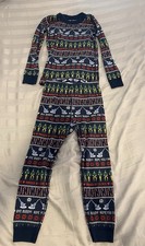 Hanna Andersson Elf Movie Pajamas Set Organic Cotton Navy Size 5 Kids 110 Cm