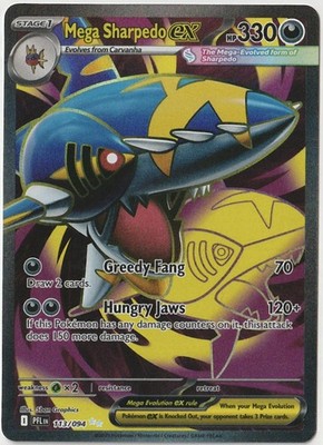 Mega Sharpedo ex EX 113/094 Phantasmal Flames Holo Ultra Rare 330 Pokemon TCG