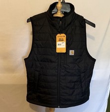 Carhartt Men's Insulated Rain Defender Lightweight Vest Jacket, Black,Size Large