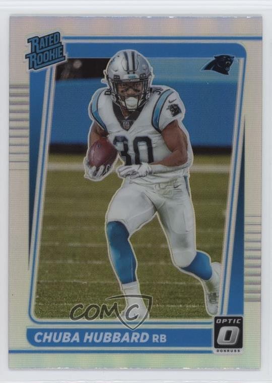 2021 Panini Donruss Rated Rookie Optic Holo Preview Chuba Hubbard #P-287 11h3