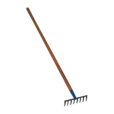 SEYMOUR MIDWEST 60712 7-3/4 in Level Head Rake, 8 Tines, 54 in L Hardwood Handle