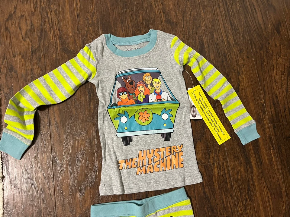 Conjunto de pijama Scooby Doo talla 4 máquina misteriosa 2 piezas pijamas pantalones ajustados top nuevo con etiquetas Foto 4 de 4