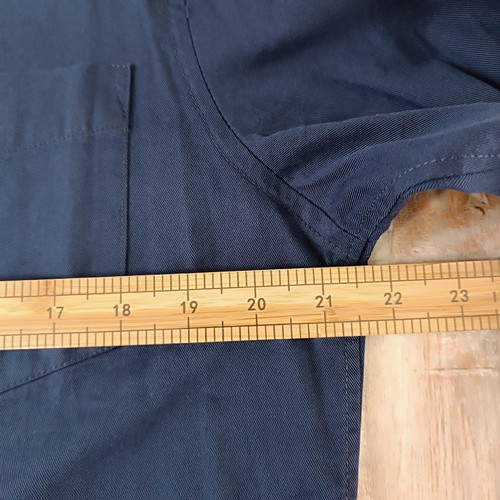 Buck Mason Mens Button-Up Shirt Size L One Pocket Deep Sea Draped Twill New Navy - Picture 10 of 14