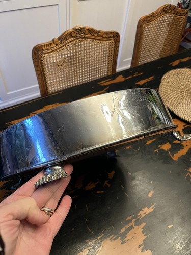 Antique vintage WEDDING CAKE STAND silver plate & mirrored - Picture 9 of 10