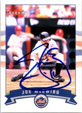 Joe McEwing autographed baseball card (New York Mets) 2002 Fleer #151