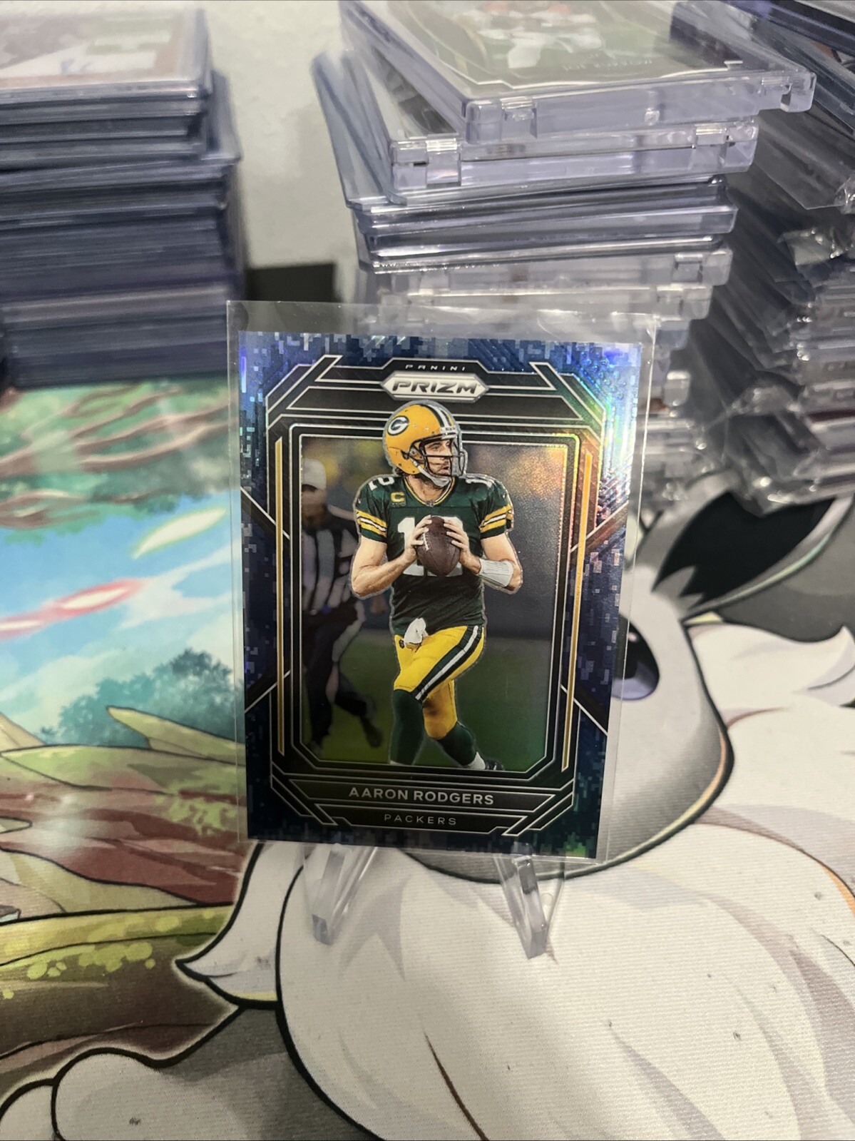 2022 Panini Prizm - Navy Camo Prizm #103 Aaron Rodgers /25