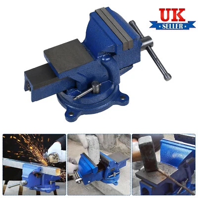 4" 100mm Heavy Duty Bench Vice Grip Clamp Vise Workbench Anvil 360° Swivel Base