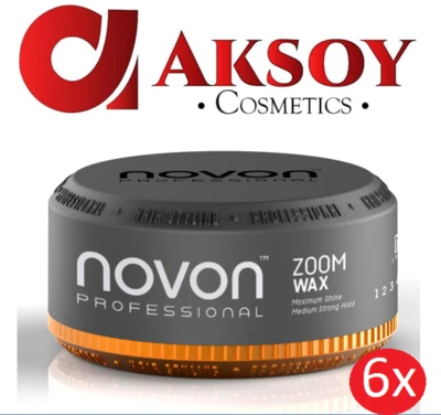 ( 28,78€ / L ) 6 x Novon Professional Zoom Wax 150ml Haar Wax mit Honigmelone