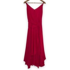 Lulus Romantic Rendezvous Berry Red Chiffon High Low Sleeveless Maxi Dress XS