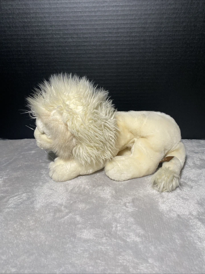 Ravensden White Lion Plush Albino Big Cat Laying 11"L Floppy StuffeToy Pet Lovey - Image 3 of 4