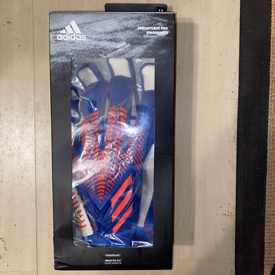 Adidas Predator20 Fingersave Pro Soccer Goalkeeper Gloves Size 12, Blue Turbo
