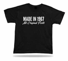 Printed T shirt tee Made in 1967 happy birthday present gift idea original