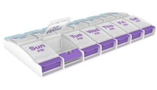 Pill Box Vitamin Organizer Weekly Planner XL Push Button Lid 7 Days 2 Times Day