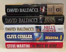 Lot of 5 Pre-Owned Hardcover Suspense/Thriller Novels - Various Authors
