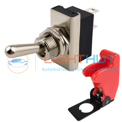 12V 25A Ein Aus Kippschalter Wasserdicht / Flugzeug Stil Abdeckung Lucar Klemmen - Bild 4 von 22