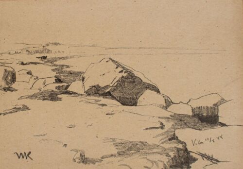 Konrad Müller-Kurzwelly Insel Vilm Naturalismus Impressionismus Monogramm 1888 - Bild 1 von 3