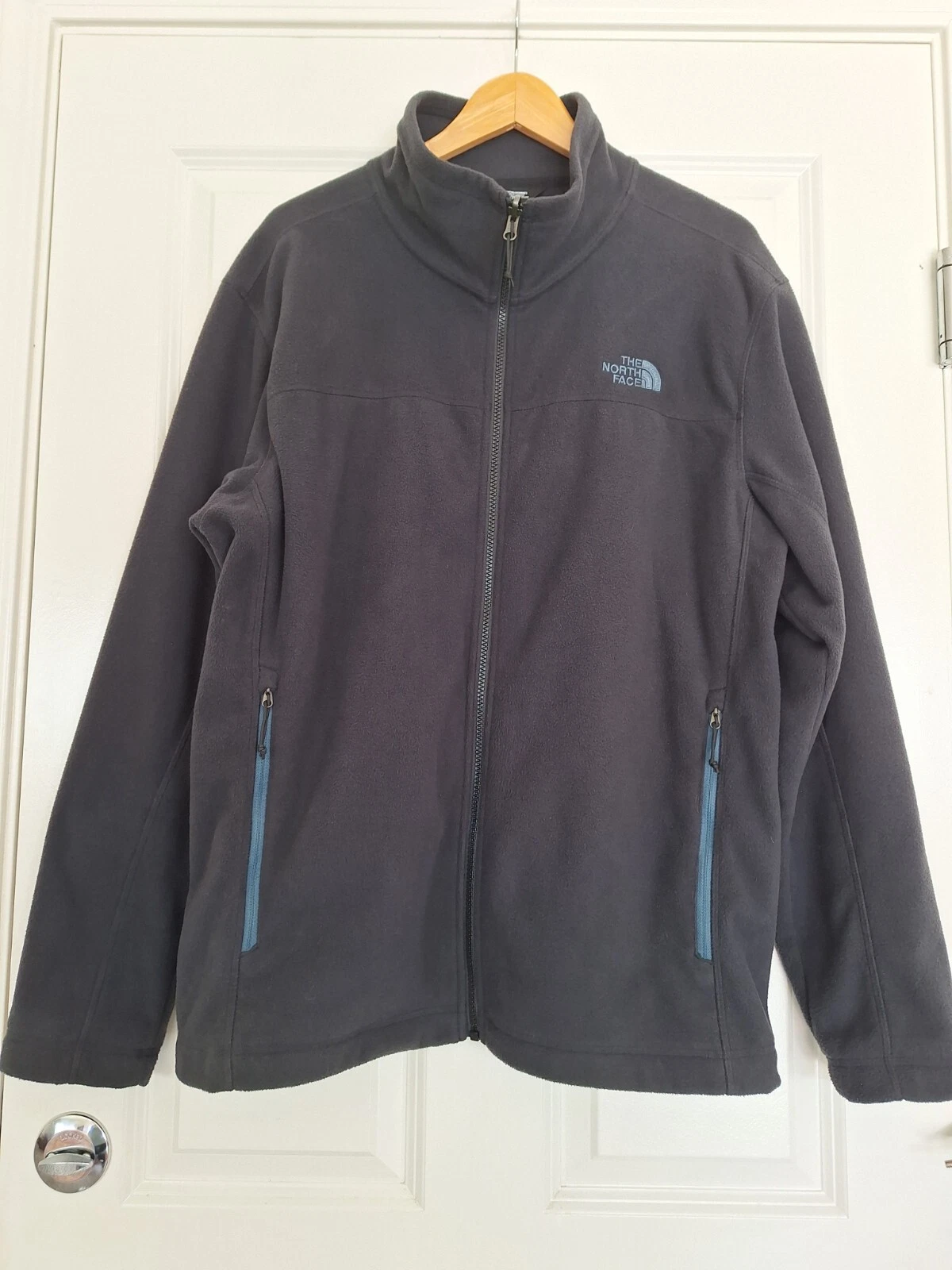 North Face Jacket Men's XL Gray Basic Full Zip Long Sleeve Fleece