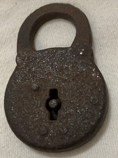 Vintage Antique EAGLE Six Lever Padlock Steel NO KEY Made In USA Patent Applied