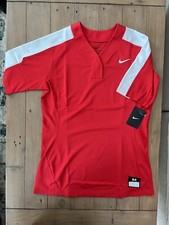 Nike Vapor Pro Button Softball Baseball Game Jersey Women's L Red 821989-658 50