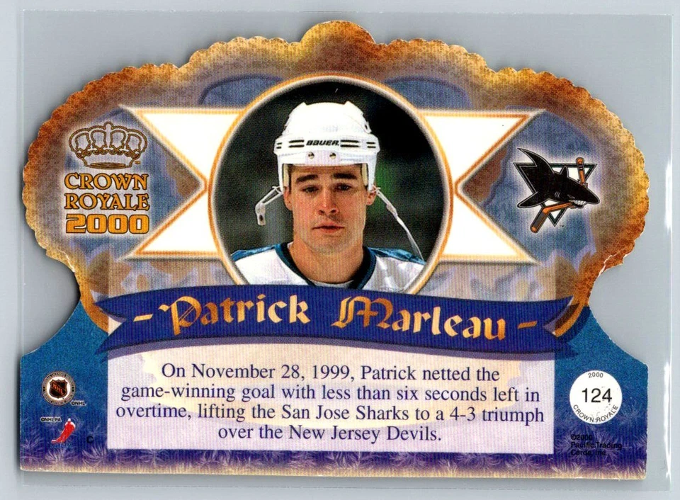 1999 Pacific Crown Royale #124 Patrick Marleau San Jose Sharks - Image 2 of 2