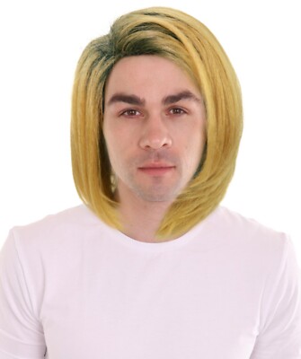 Kurt Cobain inspirierte Perücke - 90er Grunge Rockstar blonde Haare Nirvana Kostüm Acces