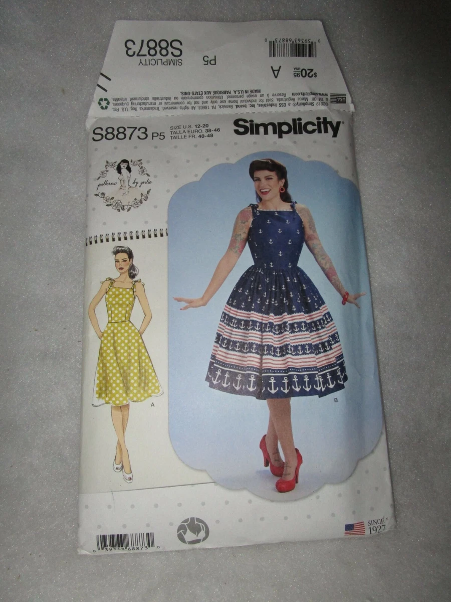 Simplicity Sewing Pattern S8873 Gertie Dress Flared Retro 12 14 16 18 20 UNCUT