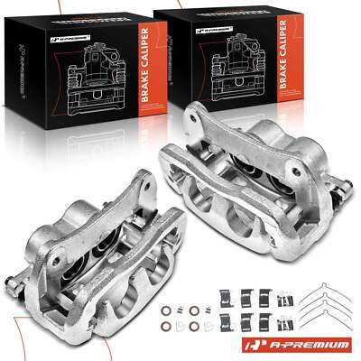 A-Premium Pair Front Brake Calipers w/Bracket for Lexus NX200t Toyota Highlander