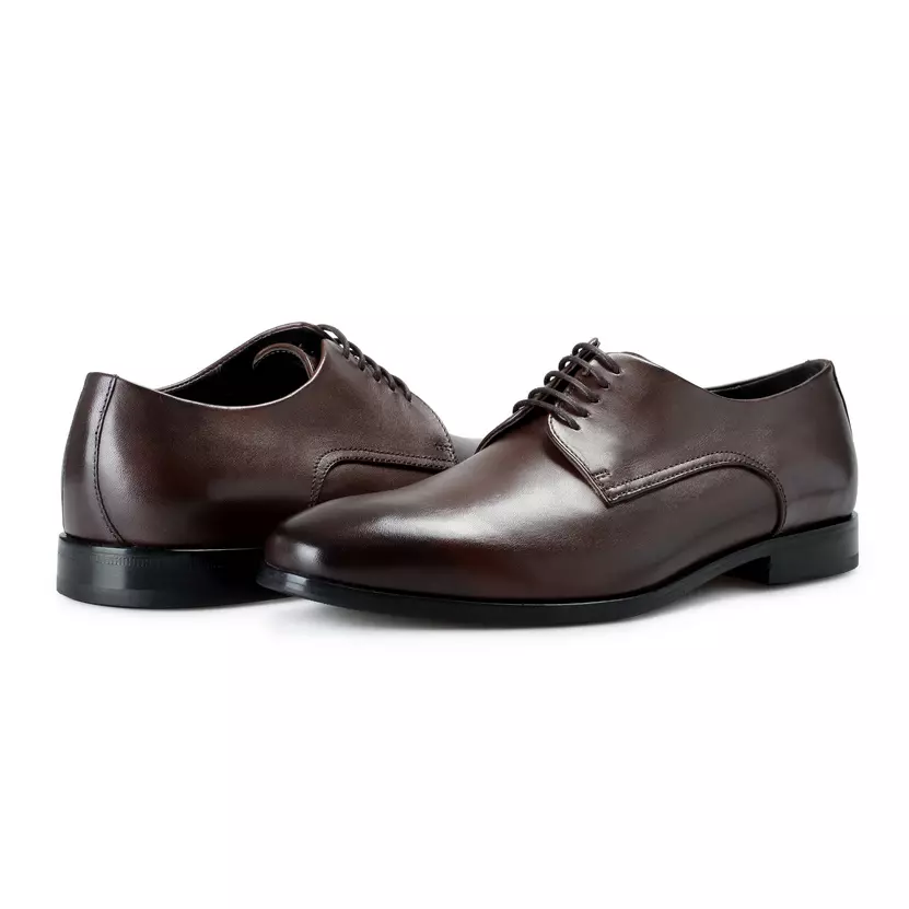 Hugo Boss Men s Highline Brown Leather Derby Shoes SIZE 7.5