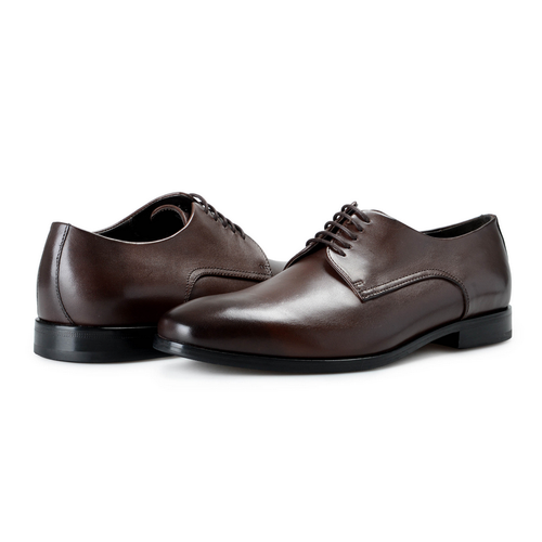 Highline Brown Leather Derby Shoes SIZE 