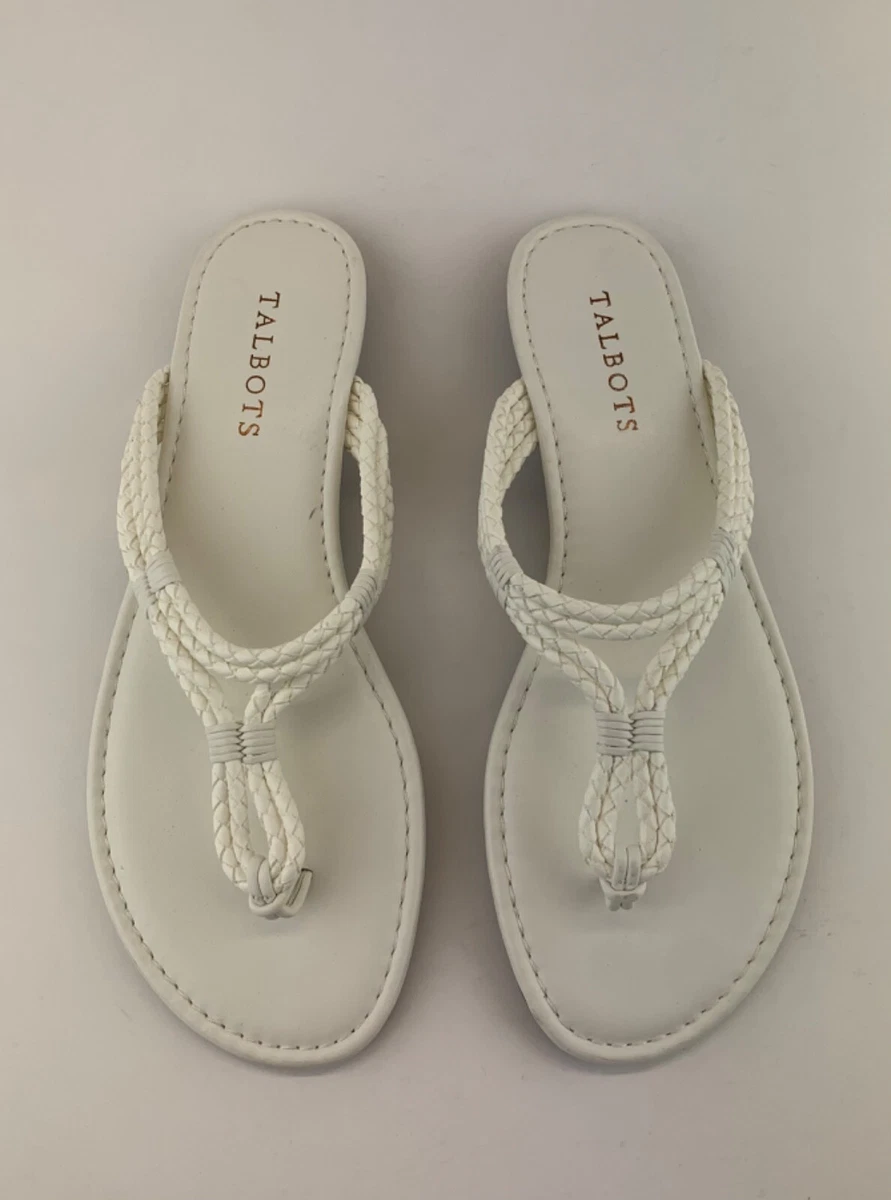Talbots Womens White Flip Flop Sandals Sz US 8 eBay