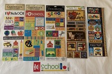 LOT of 6 SCHOOL themed Scrapbook Cardstock Sticker Sheets