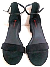 DRESS SANDALS SIZE "7" PREMIUM-BLACK-LADIES-GLADIATOR-BLOCK HEEL-SANDAL-SHOES