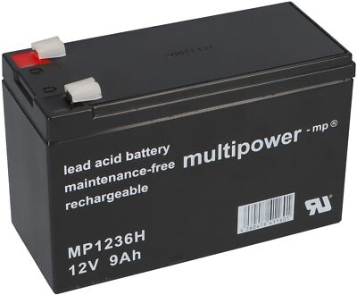 1x Multipower Blei Akku MP1236H Pb 12 V 9 Ah UP-VW1245P1 12FGH36 Hochstrom