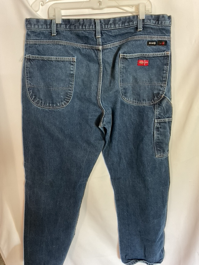 Dickies FR Jeans Mens 42x31 Blue Denim Carpenter Flame Resistant Work Grunge image 7