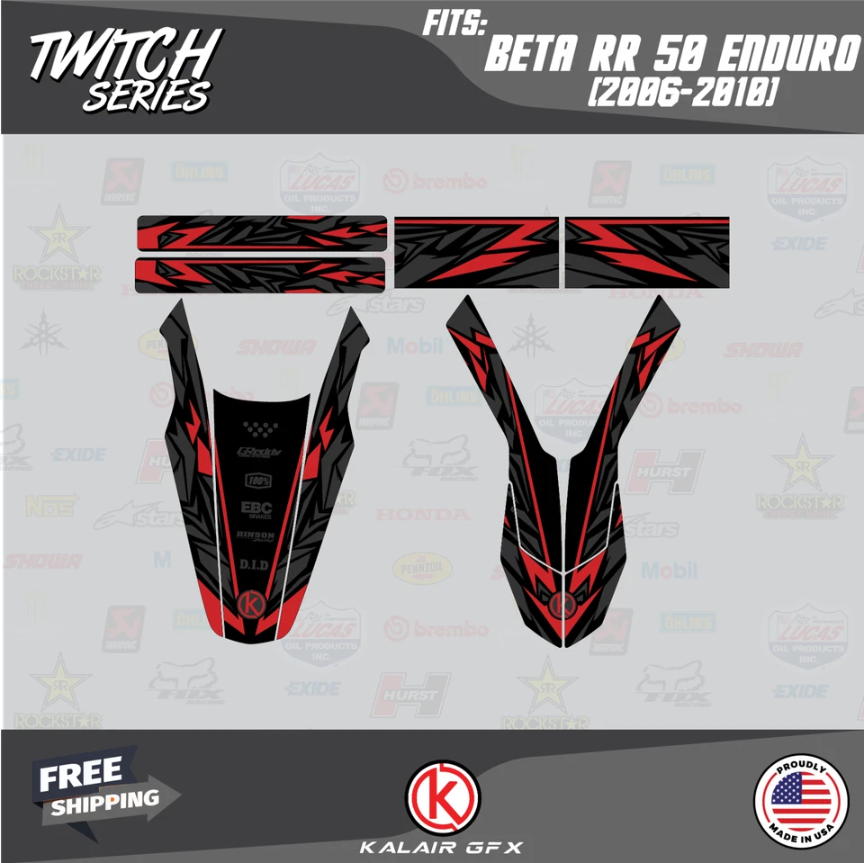 Kit Gráficos para Beta RR 50 (2006-2010) Twitch - ROJO Foto 4 de 4