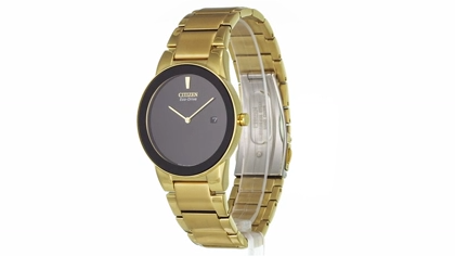 Citizen Eco-Drive Axiom Men's Black Dial Gold-Tone 40mm Watch