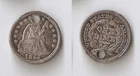 USA Seated Liberty Dime  1845 UNC !!! holed