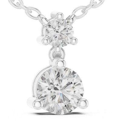 Certified VVS1 Natural Diamond Elegance Cocktail Party Pendant 14k Gold Over
