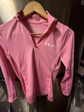 Huk Icon X Hoodie Womens XS Pink Quarter Zip Fishing Performance Sun Protection