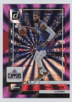 2022-23 Panini Donruss Holo Purple Laser 3/99 Paul George #122 1u5y