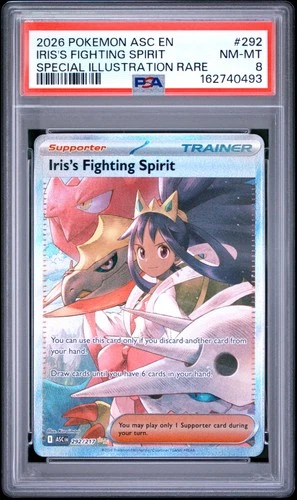 2026 POKEMON ASC EN-ASCENDED HEROES #292 IRIS'S FIGHTING SPIRIT PSA 8