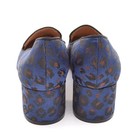 Ladies Banana Republic Jacquard Smoking Pumps 9 M Navy Leopard Fabric Heel Shoes — photo 5