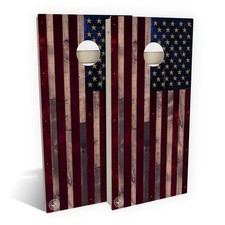 American Flag Vintage Outdoor Cornhole Board Set