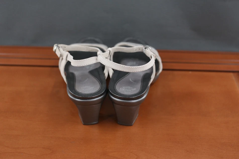 Zapatos Abeo Grace para mujer 10 sandalias plateadas con tiras tacones sistema biológico cómodos informales Foto 4 de 4