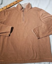 Johnston  Murphy Sweater Mens XL Rust Orange Brown 1/4 Zip Reversible Golf